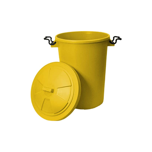 Yellow Clip Dustbin, 85L