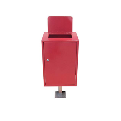 Red Metal Street Bin, With Iron Liner - Premium Lawn & Patio from Chabrias - Just £199.99! Shop now at Chabrias Ltd