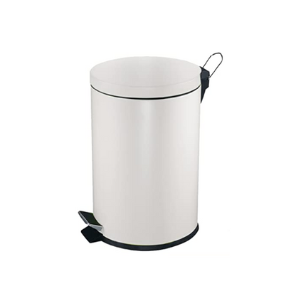 White Steel Pedal Bin, 5L - Premium Home from Chabrias - Just £12.99! Shop now at Chabrias Ltd