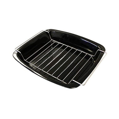 37cm Vitreous Enamel Long Life Roasting Pan Tray & Rack Made in England - Premium Home from Chabrias Ltd - Just £16.99! Shop now at Chabrias Ltd