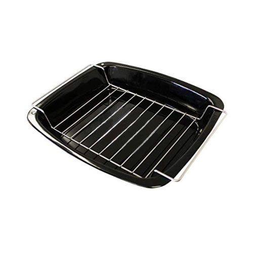 37cm British Vitreous Enamel Long Life Roasting Pan Tray & Rack