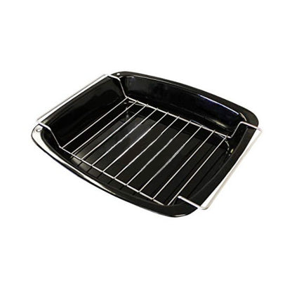 37cm Vitreous Enamel Long Life Roasting Pan Tray & Rack Made in England - Premium Home from Chabrias Ltd - Just £16.99! Shop now at Chabrias Ltd