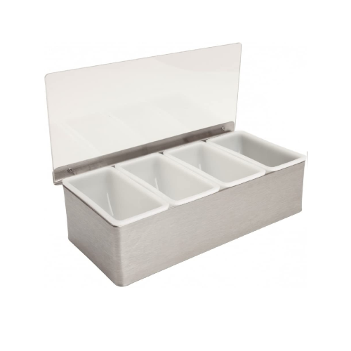 4 Compartment Holder. Stainless Steel