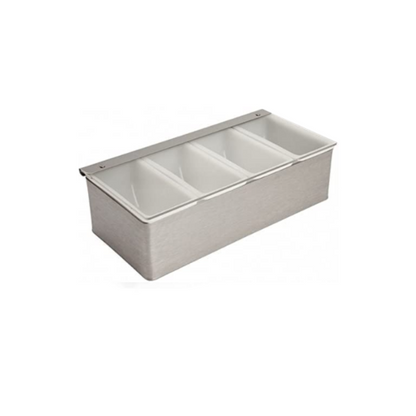 Chabrias Ltd Condiment Dispenser 4 Compartment Stainless Steel Back Bar Pub Condiment Holder, 4 Pot Dispenser - Ideal for Dispensing Cocktail Garnishes & Ingredients - Premium Home from Chabrias Ltd - Just £15.99! Shop now at Chabrias Ltd