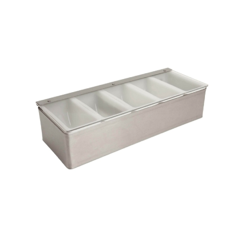 5 Compartment Holder. Stainless Steel