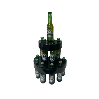 Chabrias Ltd Bottle Display Stand Black - Two-Tiered Organizer for Drinks and Collectibles, Sturdy and Compact Design - Ideal for Home Bar Or Commercial setting - Premium Furniture from Chabrias Ltd - Just £7.99! Shop now at Chabrias Ltd