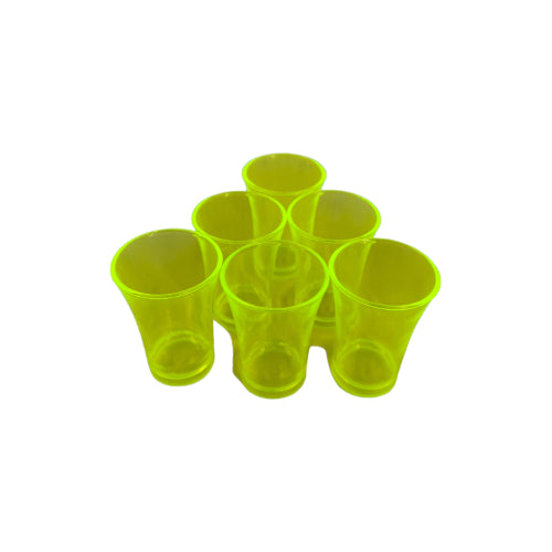 Pack of 6 Plastic Shot Glasses, 50ml