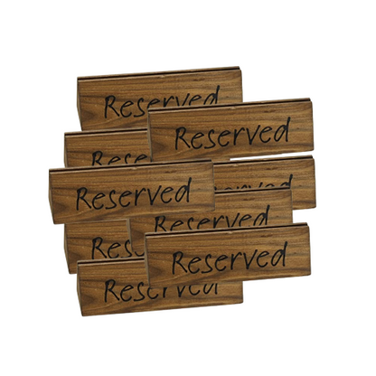 10x Wooden Table Reserved Signs By Chabrias LTD - With Convenient Groove for Easy Display - Premium Office Product from Chabrias Ltd - Just £17.99! Shop now at Chabrias Ltd