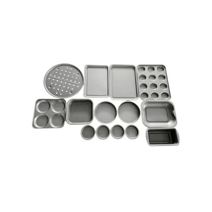 Non Stick Bakeware Set - 14 Piece Home Baking Set with Baking Trays, Cake Tins, Muffin Tray, Pizza Tray, Roasting Tin, Loaf Tin and Yorkshire Pudding Tin. Gift Set/Super Saver Set - Premium Kitchen from Chabrias Ltd - Just £29.99! Shop now at Chabrias Ltd