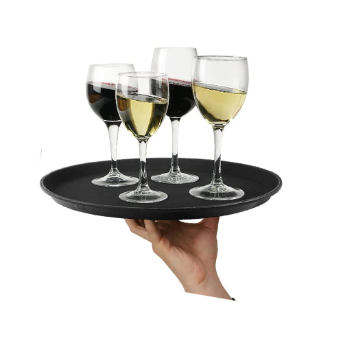 16" Non Slip Round Serving Tray, Anti Slip Tableware and Bar Serving Tray for Drinks, Home Kitchenware, Bars and Restaurants - Premium Home from Chabrias Ltd - Just £9.99! Shop now at Chabrias Ltd