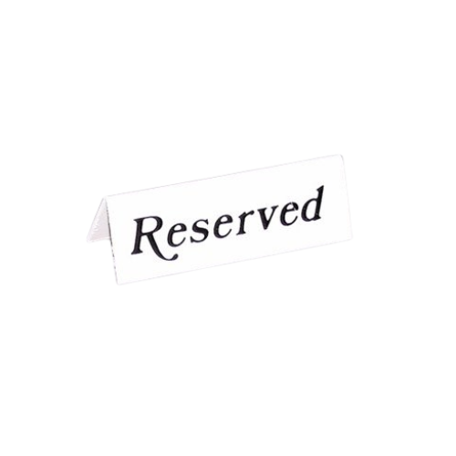 Reserved Table Sign, White Acrylic Plastic, Black Print (20 Pack) - Premium Home from Chabrias Ltd - Just £27.99! Shop now at Chabrias Ltd