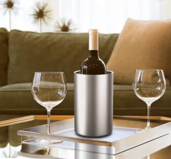 Chabrias Ltd Double Wall Stainless Steel Wine Champagne Ice Bucket Cooler - Premium Kitchen from Chabrias Ltd - Just £9.49! Shop now at Chabrias Ltd