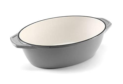 Samuel Groves - Enamel Cast Iron Oval Covered Casserole Dish & Lid 32.5cm By Chabrias LTD - Premium Kitchen from Chabrias Ltd - Just £74.99! Shop now at Chabrias Ltd