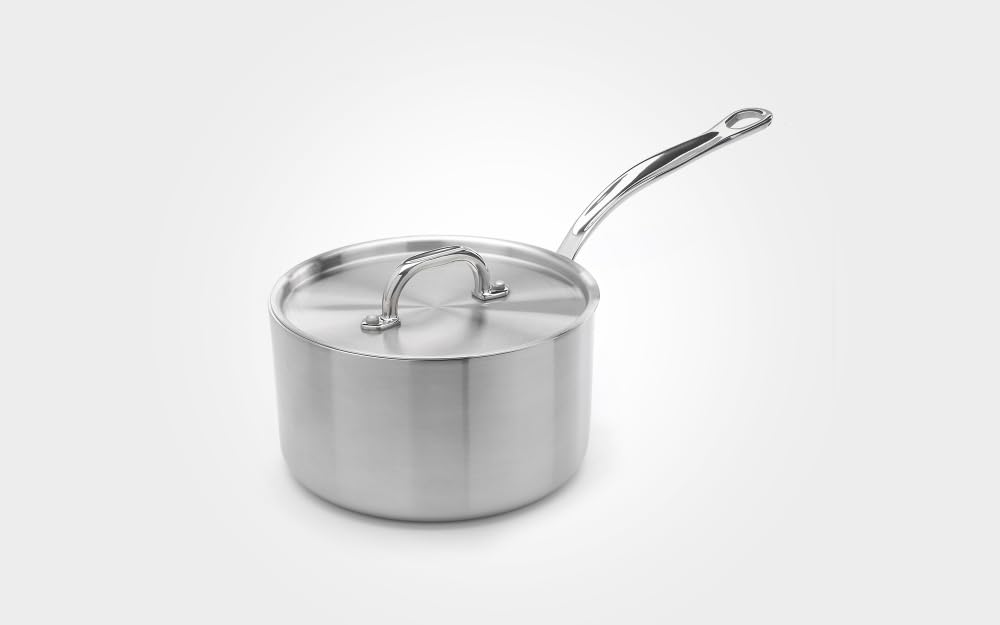 Samuel Groves Classic 18cm Non-Stick Stainless Steel Triply Saucepan with Lid UK Made - Premium Kitchen from Chabrias Ltd - Just £150! Shop now at Chabrias Ltd