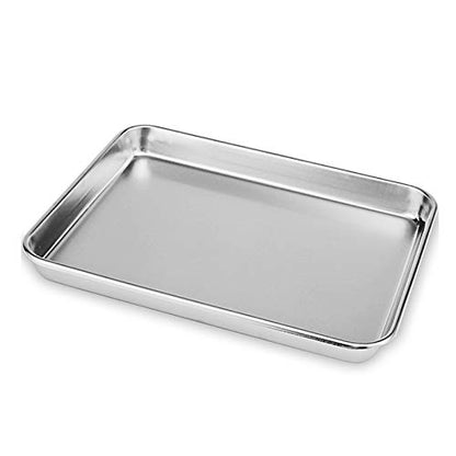 2x Stainless Steel Polished Baking Trays 40cm Non Toxic By Chabrias LTD - Premium Kitchen from Samuel Groves - Just £18.99! Shop now at Chabrias Ltd