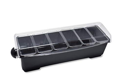 Premium Condiment Dispenser 6 Compartment Black White Bar Condiment Garnish Tray by Chabrias LTD - Premium Kitchen from Chabrias Ltd - Just £45.49! Shop now at Chabrias Ltd