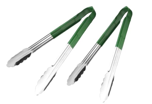 Chabrias Ltd 12" Utility Kitchen Tongs Cooking Tongs Stainless Steel Colour Coded Serving Tongs - Premium Kitchen from Chabrias Ltd - Just £5.75! Shop now at Chabrias Ltd