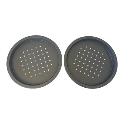 2 x Deep Pizza Pan Oven Round Crisper Chip Twin Pack Baking Tray Large 12 Inch (31cm) Non Stick Coating Made in England - Premium Kitchen from Chabrias Ltd - Just £8.99! Shop now at Chabrias Ltd