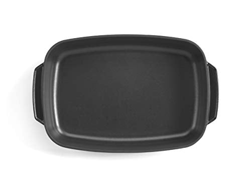 Enamel Cast Iron Long Lasting Rectangular Roaster Tray 38cm, Black by Chabrias LTD - Premium Kitchen from Chabrias Ltd - Just £33.24! Shop now at Chabrias Ltd