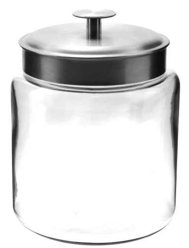 Anchor Hocking 96-Ounce Mini Montana Jars with Brushed Aluminum Metal Covers, Set of 2 - Premium Kitchen from Chabrias Ltd - Just £49.99! Shop now at Chabrias Ltd