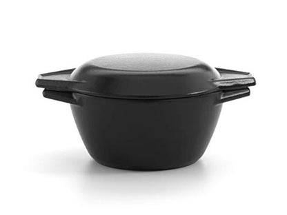 Enamelled Cast Iron Round Casserole Dish with Lid, 16.5cm, Black by Chabrias LTD - Premium Kitchen from Chabrias Ltd - Just £44.99! Shop now at Chabrias Ltd