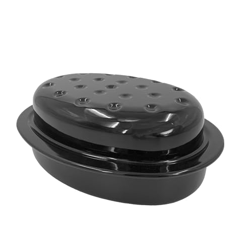 Enamel Oval Roasting Tin with Lid (32.5cm) - Premium Kitchen from Chabrias Ltd - Just £28.49! Shop now at Chabrias Ltd