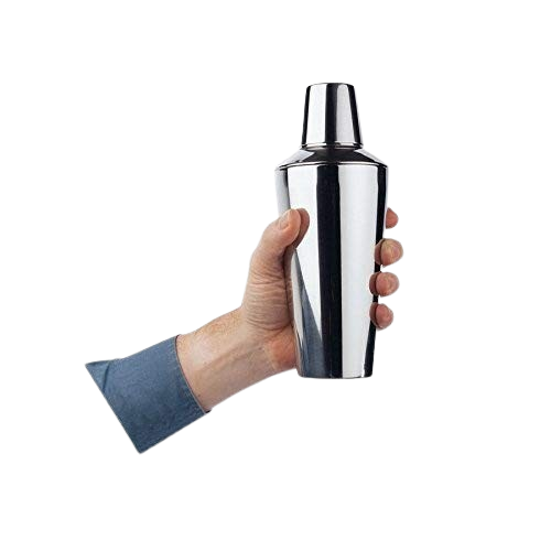 Manhattan Cocktail Shaker Set: 3-Piece, 28 oz, Stainless Steel with Built-in Strainer.