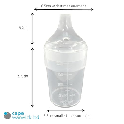 Chabrias Ltd 2 Pack Clear, Wide Spout, Feeding Beakers 200ml with Graduated Measurements in ML and Max Temperature, Spill-Proof, Dishwasher and Microwave Safe, Care Homes, Carers, Reusable UK Made - Premium Kitchen from Chabrias Ltd - Just £8.54! Shop now at Chabrias Ltd