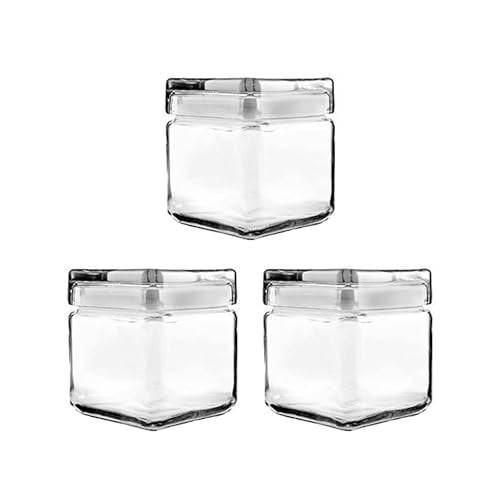 Chabrias Ltd Square Stackable Glass Storage Jars With Lids, Food Container, Food Storage, Kitchen Storage Containers, Coffee, Sugar, Tea Containers, Pantry Storage Containers - Premium Home from Chabrias Ltd - Just £13.99! Shop now at Chabrias Ltd