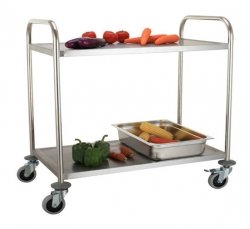 Chabrias Ltd Stainless Steel Catering Trolley 2 Tier Serving Cart clearing Trolley for Home Kitchens and Restaurants - Premium Furniture from Chabrias Ltd - Just £99.99! Shop now at Chabrias Ltd