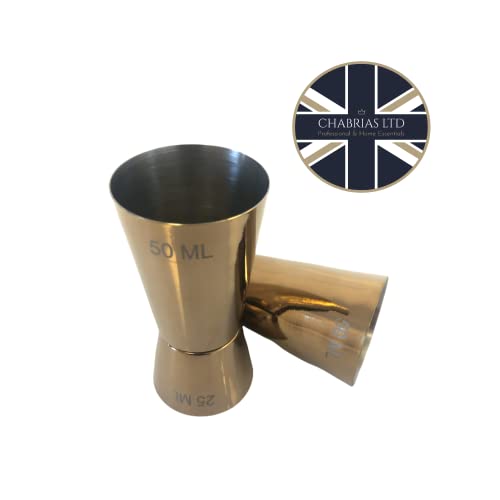 Set of 2 Stainless Steel Gift Boxed Jigger Bar Craft Dual Spirit Measure Cup 25ml/50ml Double Jigger for Bar Party Wine Cocktail Drink Shaker Shot Measure - Premium Kitchen from Chabrias Ltd - Just £7.99! Shop now at Chabrias Ltd