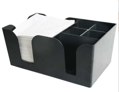 Chabrias Ltd Plastic Classic Bar Caddy Black, Bar Storage, Bar Organiser, Bar Condiment Caddy, Napkin Holder, Straw Holder - Premium Kitchen from Chabrias Ltd - Just £79.99! Shop now at Chabrias Ltd