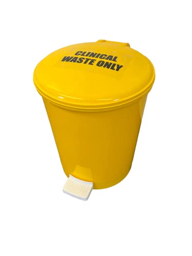 12 Litre Yellow White Medical Clinical Recycling Commercial, Home, School Utility Waste Trash Pedal Bin - Premium Home from Chabrias Ltd - Just £24.99! Shop now at Chabrias Ltd