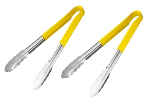 Chabrias Ltd 12" Utility Kitchen Tongs Cooking Tongs Stainless Steel Colour Coded Serving Tongs - Premium Kitchen from Chabrias Ltd - Just £5.75! Shop now at Chabrias Ltd