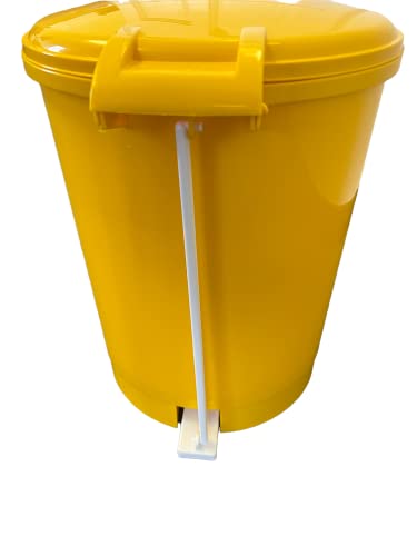 12 Litre Yellow White Medical Clinical Recycling Commercial, Home, School Utility Waste Trash Pedal Bin - Premium Home from Chabrias Ltd - Just £24.99! Shop now at Chabrias Ltd