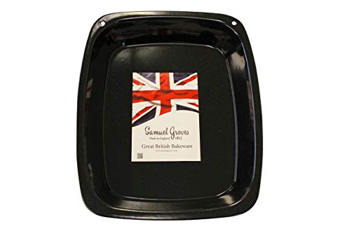 Medium 33cm Vitreous Enamel Roasting Pan Tray Made in England by Chabrias LTD - Premium Home from Chabrias Ltd - Just £12.99! Shop now at Chabrias Ltd