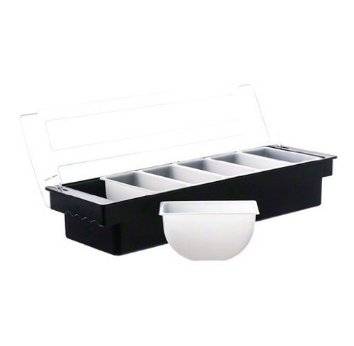 Click to Open expanded View Plastic Condiment Dispenser 6 Compartment Black | Bar Condiment Holder, Cocktail Garnish Tray by Chabrias Ltd - Premium Kitchen from Chabrias Ltd - Just £23.46! Shop now at Chabrias Ltd