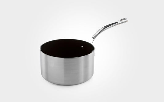 Samuel Groves Classic 18cm Non-Stick Stainless Steel Triply Saucepan with Lid UK Made - Premium Kitchen from Chabrias Ltd - Just £150! Shop now at Chabrias Ltd