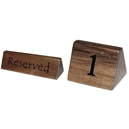 Wooden Reserved Sign/Menu Holder Gripper Cafe Restaurant Tableware 10pc - Premium BISS from Chabrias Ltd - Just £19.99! Shop now at Chabrias Ltd