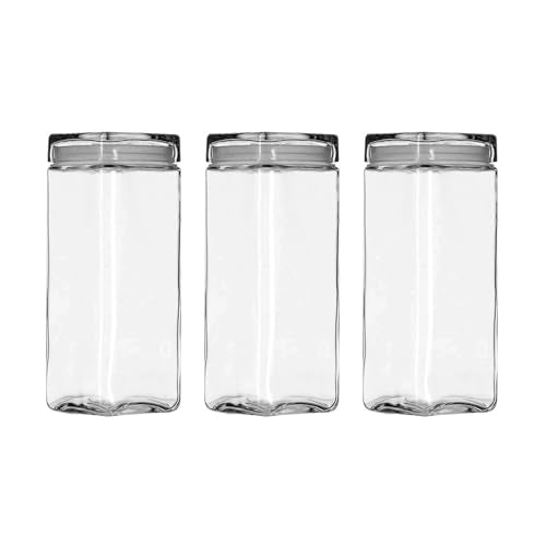 Chabrias Ltd Square Stackable Glass Storage Jars With Lids, Food Container, Food Storage, Kitchen Storage Containers, Coffee, Sugar, Tea Containers, Pantry Storage Containers - Premium Home from Chabrias Ltd - Just £13.99! Shop now at Chabrias Ltd