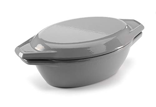 Samuel Groves - Enamel Cast Iron Oval Casserole Dish & Lid 27cm By Chabrias LTD - Premium Kitchen from Chabrias Ltd - Just £74.99! Shop now at Chabrias Ltd