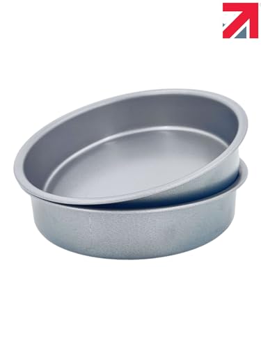 Samuel Groves 2 x Round Victoria Sandwich Sponge Cake Tin Straight Sided Deep Pan Fixed Base, Superior Double Coated Non Stick, UK Made - Premium Kitchen from Samuel Groves - Just £8.49! Shop now at Chabrias Ltd