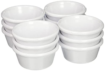 Chabrias Pack of 12 Plain Traditional Melamine Ramekins Condiment Pots, Sauce Ramekins, Dip Bowls, Tough Plastic Sauce Pots, Made in England - Premium Kitchen from Chabrias Ltd - Just £11.99! Shop now at Chabrias Ltd