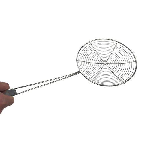 Chabrias Ltd Stainless Steel Strainer Fat Skimmer Ladle with Ergonomic Handle Wire Skimmer Spoon with Spider Mesh Filter for Frying, Straining, and Skimming – Heavy Duty - Premium Kitchen from Chabrias Ltd - Just £6.99! Shop now at Chabrias Ltd