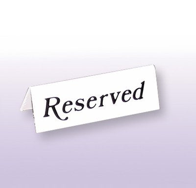 Reserved Table Sign, White Acrylic Plastic, Black Print (20 Pack) - Premium Home from Sussex Supplies - Just £26.59! Shop now at Chabrias Ltd