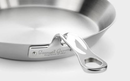 Samuel Groves - Classic Stainless Steel Tri-Ply Frying Pan - Rapid Heat Distribution - Suitable for All Hobs, Including Induction Made in England - Premium Kitchen from Samuel Groves - Just £66.50! Shop now at Chabrias Ltd