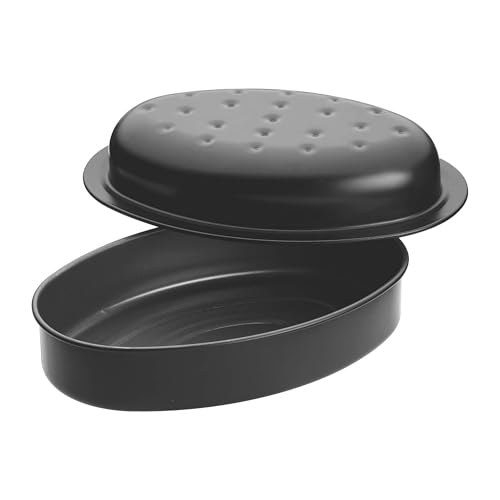 Vitreous Enamel Roasting Tin Set, Tray and Oval with Lid, 32.5cm - Premium Kitchen from Chabrias Ltd - Just £29.99! Shop now at Chabrias Ltd