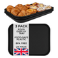 Black plastic food display trays 10 pack UK-made