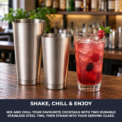 Boston Shaker with Weighted Base – Stainless Steel Professional Cocktail Shaker