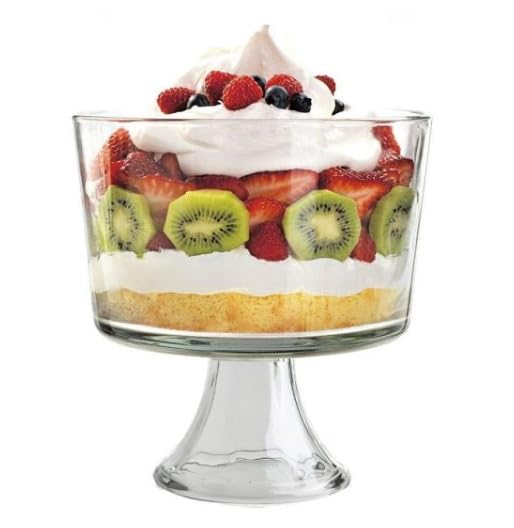 Chabrias Ltd Triffle Bowl Thick Glass Footed 2l, Desert Bowl, Centrepiece, Fruit Bowl, - Premium Kitchen from Chabrias Ltd - Just £24.99! Shop now at Chabrias Ltd